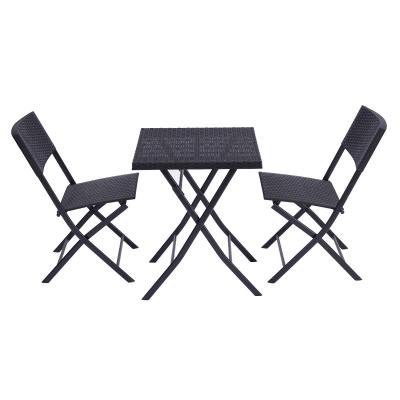 China Modern Hot Sale Hotel Bistro Chair Table Set Plastic Folding Patio Garden Outdoor Furniture for sale