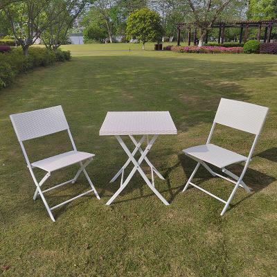 China Modern Hot Sale Hotel Bistro Chair Table Set Plastic Folding Patio Garden Outdoor Furniture for sale