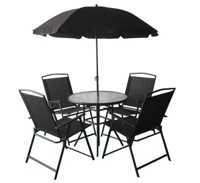 China Modern Outdoor Set Camping With Umbrella Camping Folding Steel Tube Frame Chair Beach Holds Four Beach Chairs for sale