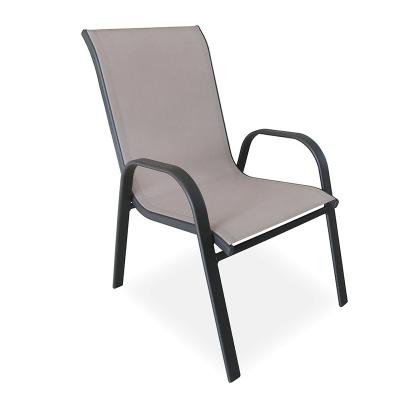 China Modern Outdoor Steel Non-Adjustable Height Outdoor Leisure Furniture Garden Design Fashion Stackable Chair for sale