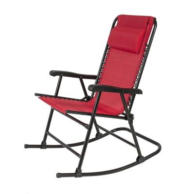 China Modern Folding Outdoor Rocking Chair With Steel Frame Foldable Rocker for sale