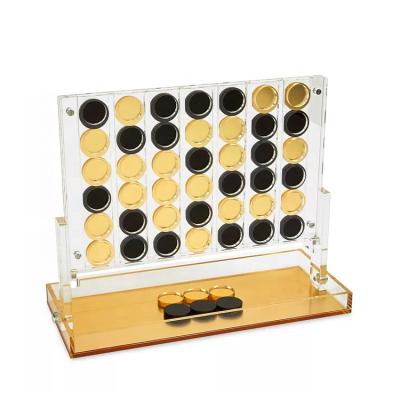 China Multi Color Acrylic Home Decor Four In One Custom Lucite Educational Toy Game Set Connect 4 Row Game Family Game for sale