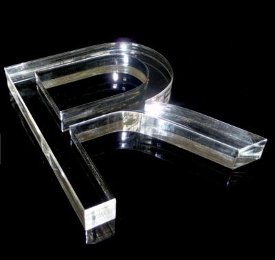 China Recycled Materials 20mm Thick Clear Acrylic Letter Horizontal Layer Laser Cut Acrylic Crystal Template for sale