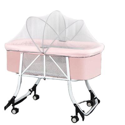 China 2021 Multifunctional Times Modern Baby Travel Cot Playpen Crib Hutch Baby Cribs with Net for sale