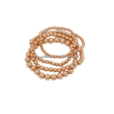 China Stainless Steel TRENDY Jewelry Beaded Bracelets 4/5/6/8mm Pearl Rose Gold Bracelet Gift For Women for sale