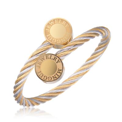 China Trendy Gold Bangles Latest Designs Engraved Bracelet for sale