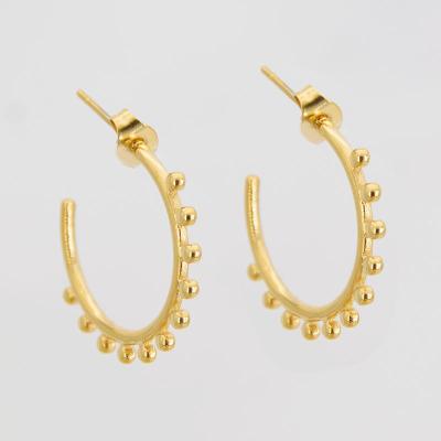 China CLASSIC Hot Sales Jewelry Circle Beaded Earrings Shape Large Circles in 14K Gold Plated Jewelry for sale