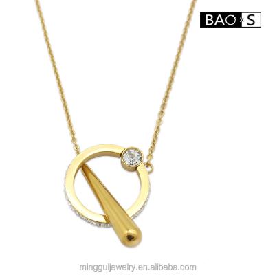 China Fashion Ring Girl Cz Cheap Jewelry 18k Gold Stainless Steel Necklace for sale