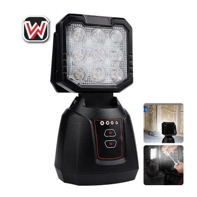 China 27W COB Handheld Magnetic Diecast Aluminum Housing Worklights 2025 Lumens IP67 LED Ultra Bright Rechargeable LED Work Light for Workshop Vehicle Repair for sale