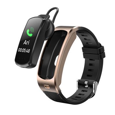 China 3G smart earphone AI voice calls hardhead bracelet M6 heart rate blood pressure monitoring exercise clearer function for sale