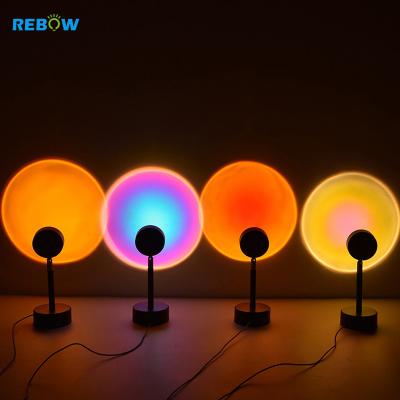 China Dropshipping Colorful Lampshade Sunset Projector Lamp Rainbow Atmosphere Led Night Light For Bedroom Coffe Shop Background Wall Home Decoration for sale