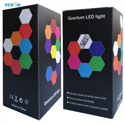 China Dropshipping DIY Hexagon Lights Wall Touch Wall Light Finger Touch Modular Blinds Modern Bulk Magnetic Sensitive Sensitive Night Lights DIY for sale