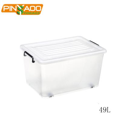 China Low price sustainable household waterproof multifunctional 49L plastic storage bins on sale for sale