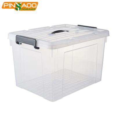 China 47L Sustainable Transparent Plastic Storage Box With Sealed Lid for sale