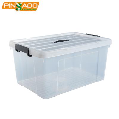 China Large 66L plastic fashionable viable storage box with handle on the lid for sale