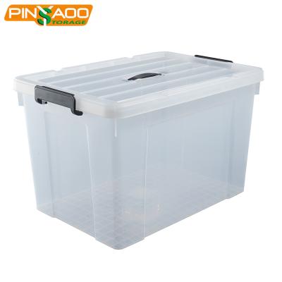 China Sustainable Plastic 87L Tissue Storage Box With Handle On The Lid for sale