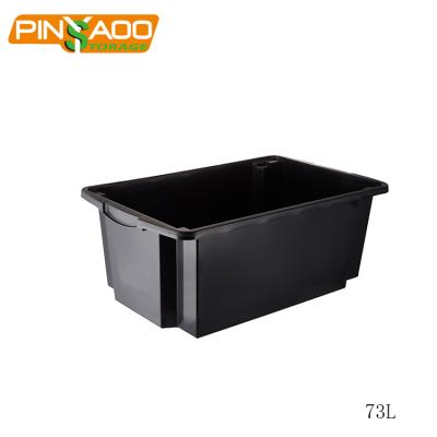 China 73L eco-friendly plastic storage box for makeup, high capacity black multifunctional plastic tool box for sale