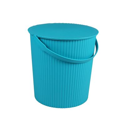 China 11L Sustainable Plastic Cloth Toy Water Fold Storage Bucket With Lid for sale