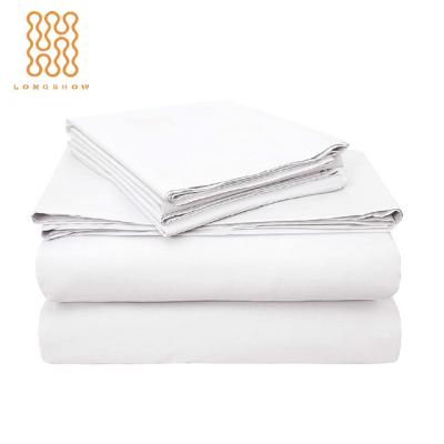 China Wholesale Single High Quality Plain 250 Yarn Count 60%cotton 40% Polyester Flat Sheet 250 White Flat Sheets For Hotels for sale