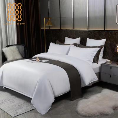 China 100% Disposable 100% Disposable Luxury Five Star Hotel Egyptian Cotton Satin Hotel Bedding Set Hotel Bedding Set White Luxury Single Duvet Cover for sale