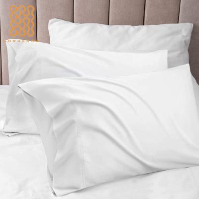 China Sustainable Soft Hotel Style PolyCotton Blend 200 Thread Count Wrinkle Free White Percale Pillow Cases 12 Pack Set for sale