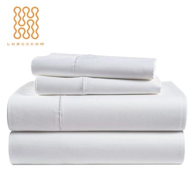 China Nondisposable Factory Solid Color 100% Egyptian Cotton Giza 88 Bed Linen 500TC Luxury Five Star Hotel Sheets Set Nondisposable for sale