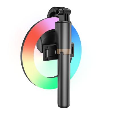 China Adjustable Adjustable Axis RGB LED Ring Light Lamp Selfie Stick Light Colors MJ07RGB With Tiktok Outdoor for sale