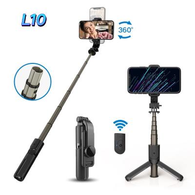 China L10 Multifunctional 360 Degree Rotation Factory Supply 3 in 1 Remote Control BT Selfie Stick for sale