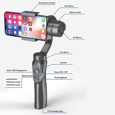 China Cheap Smart F6 Face Object Tracking Mobile Phone Smartphone 3 Axis Stabilizer 3Axis Handheld Gimbal Stabilizer with Tripods for sale