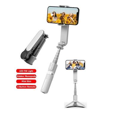 China L09 1 Axis Mobile Phone Smart Telescopic Selfie Stick Gimble Phone Stabilizer With LED Light for sale