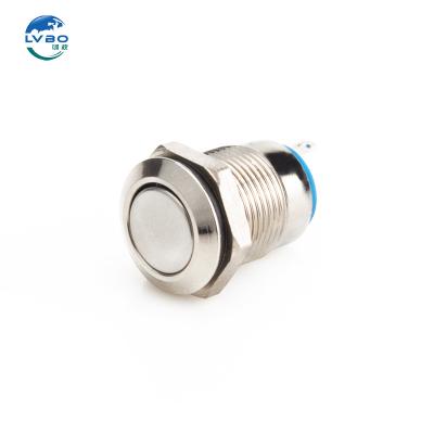 China LVBO Hot Selling flat round custom push button switch 12mm bell Latching push button switch LB12B-P10Z/N for sale