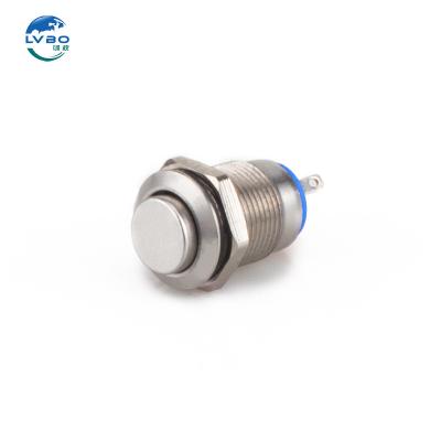 China LVBO Metal button switch high round  Circular press type self-locking power start small waterproof button LB12B-G10Z/N for sale