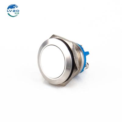 China LVBO 19mm 4A Silver contact flat button ultra short type  colour  can be customized  push button switch LB19C-G10F/W/N for sale