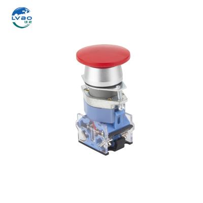 China Plastic+Metal LVBO LAY39 Button switch red and green mushroom emergency push button 1 normally closed for sale