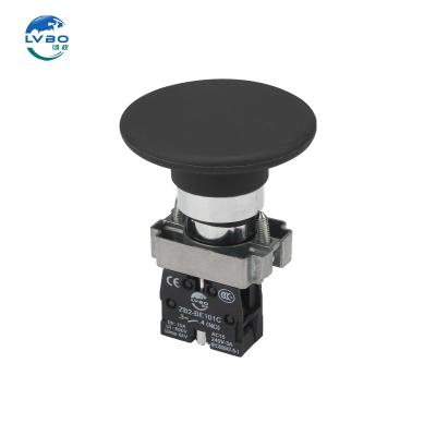 China Silver alloy LVBO black Explosion proof anti-corrosion emergency stop control button switch XB2 Bowl cut self-locking emergency power stop for sale