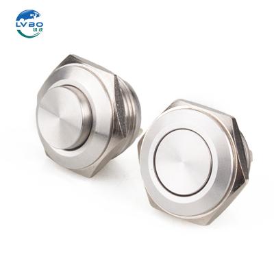 China LVBO 2023 New ProductIdeas 12/16/22mm Waterproof Short Touch Switch  Momentary Short Metal Push Button Switch Flat Round for sale