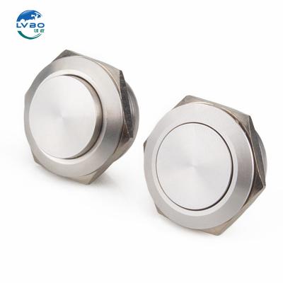 China LVBO 22mm New Touch Button Switch  Waterproof Metal Push Button Switch Flat Round for sale