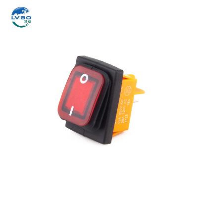 China PA66 nylon LVBO LVKcd4 waterproof rocker switch ship type switch electrical switch 4 pin copper pin with  light for sale