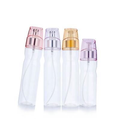 China 200/250 ml Botão cilíndrico transparente de plástico com tampa branca/preta/amarelo/rosa para frasco pulverizador de gatilho vazio à venda