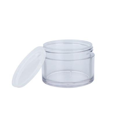 China 15/20/50g Oval Shape Transparent Smooth Plastic Bottle With Black Lid For Empty Cream Jar for sale