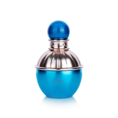 China 50 ml cilindrische blauwe glazen fles met gouden deksel voor lege crème pot Te koop