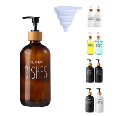 China 500 ml Amber Glass zylindrisch glatt mit schwarzer Pumpe für Shampoo-Lotionflasche zu verkaufen