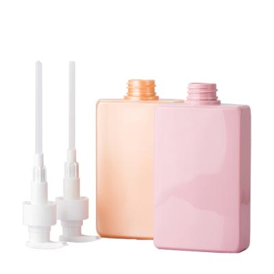 China 330ml Orange/Pink PP Smooth Bottle With white Pump For shampoo lotion bottle for sale