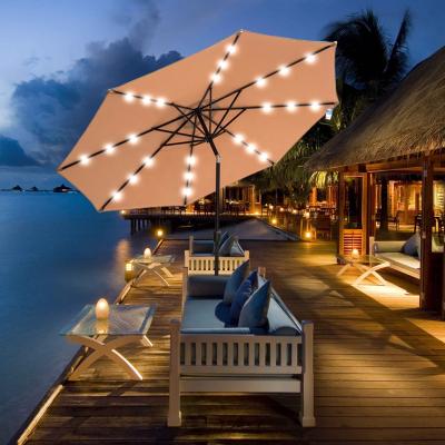 China 2021 Contemporary Solar Power Led Patio Umbrella Outdoor Garden Parasol Cheap High Quality Manufaturer for sale