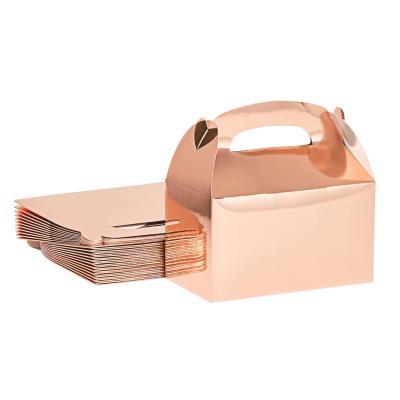 China Handmade Rose Gold Gable Party Favor Boxes for Wedding, Birthday Party Baby Shower Small Boxes for Party Favors Favors for sale