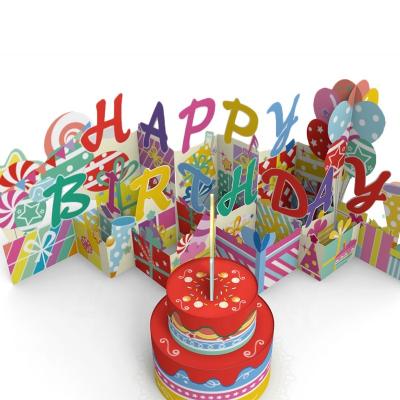 China Customizable Wholesale Europe 3D Sound Of Greeting Cards With Light And Music For Birthdays for sale