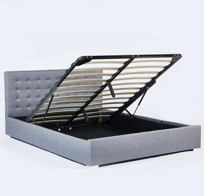 China Tufted Furniture (Other) Double Design Gas Lift Bed Frame Adjustable With Storage for sale