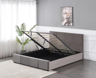 China Modern Storage Bedroom Furniture Fabric Bed Frame Velvet King Bed for sale