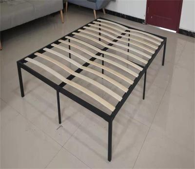 China Cheap Platform Metal Platform Bed Frame Wooden Slats For Bedroom for sale