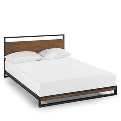 China Platform Bed Frame Metal And Wood Platform Bed Frame With Modern Headboard Bed Frame for sale